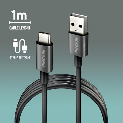 Cable NGS USB-C/M a USB-C/M 1m Negro (ZYRO-ACBLACK)