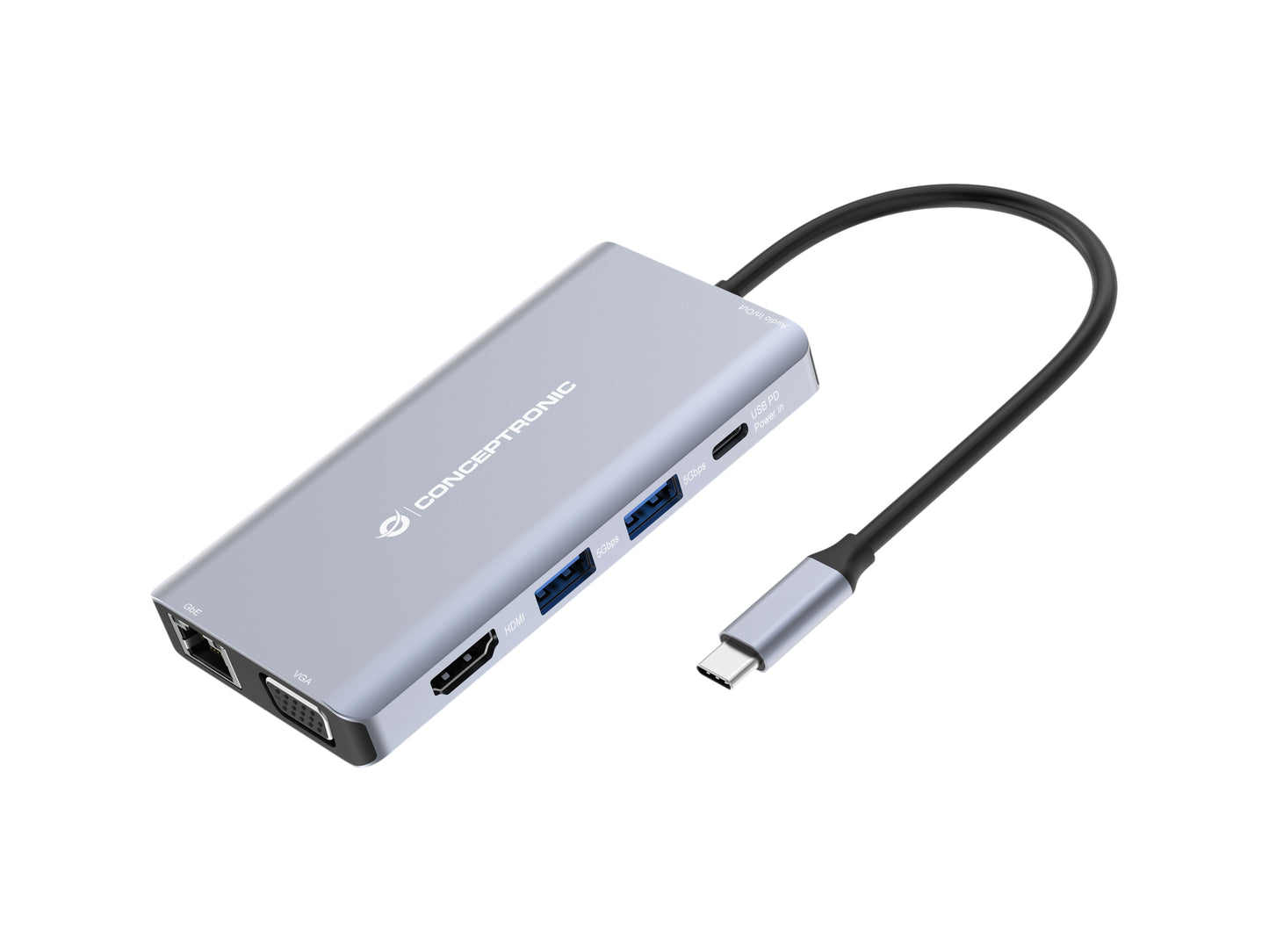 Adaptador CONCEPTRONIC USB-C 10en1 100W Gris (DONN20G)