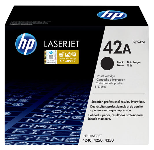 Toner HP LaserJet 42A Negro 10000 páginas (Q5942A)