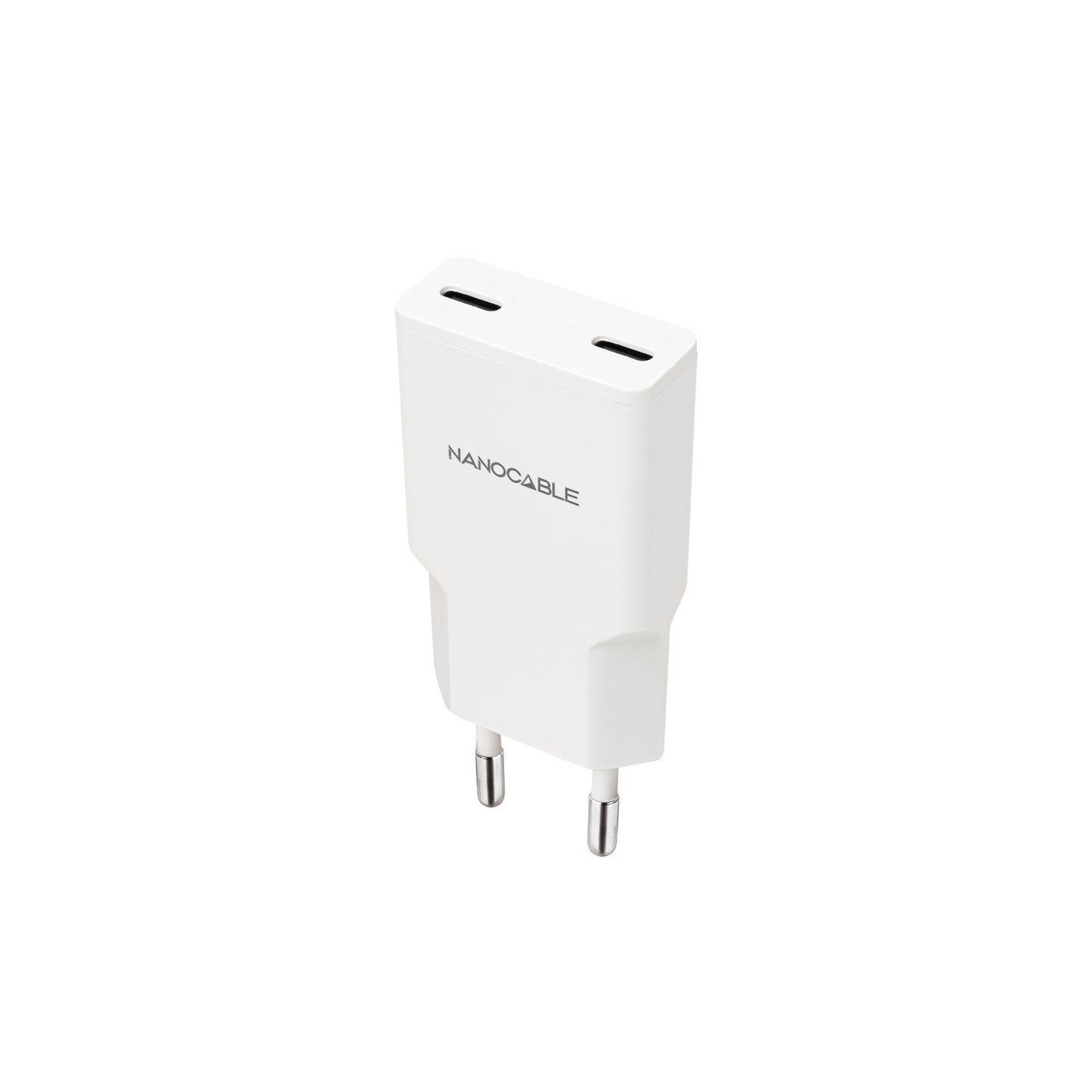 Cargador Nanocable 2xUSB-C PD 25W Blanco (10.10.2026)