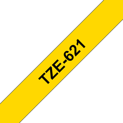 Label Tape BROTHER 9mm Black on Yellow (Tze-621)