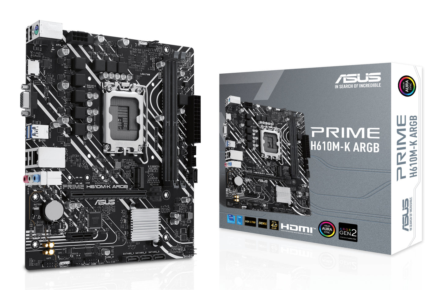 ASUS PRIME H610M-K ARGB: (1700) 2xDDR5 VGA HDMI mATX
