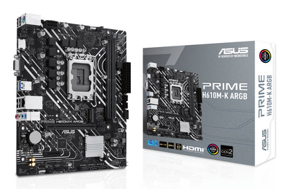 ASUS PRIME H610M-K ARGB: (1700) 2xDDR5 VGA HDMI mATX