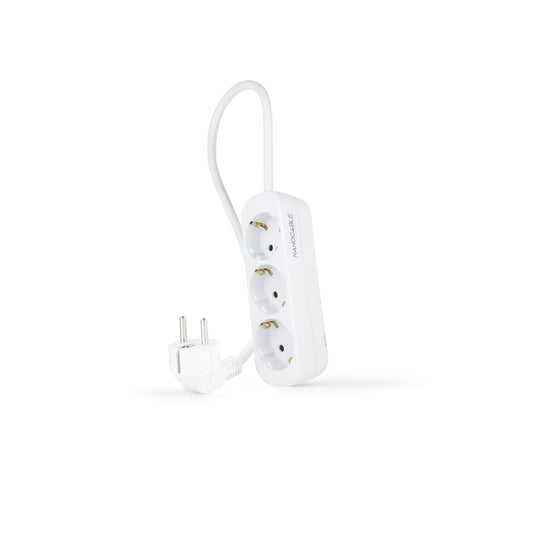 Nanocable 3-Way Schuko Power Strip 1.4m White (10.38.0003-NS)