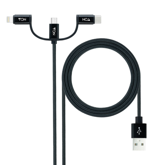Nanocable USB-A to Lightning/mUSB/USB-C 1m (10.01.3200)