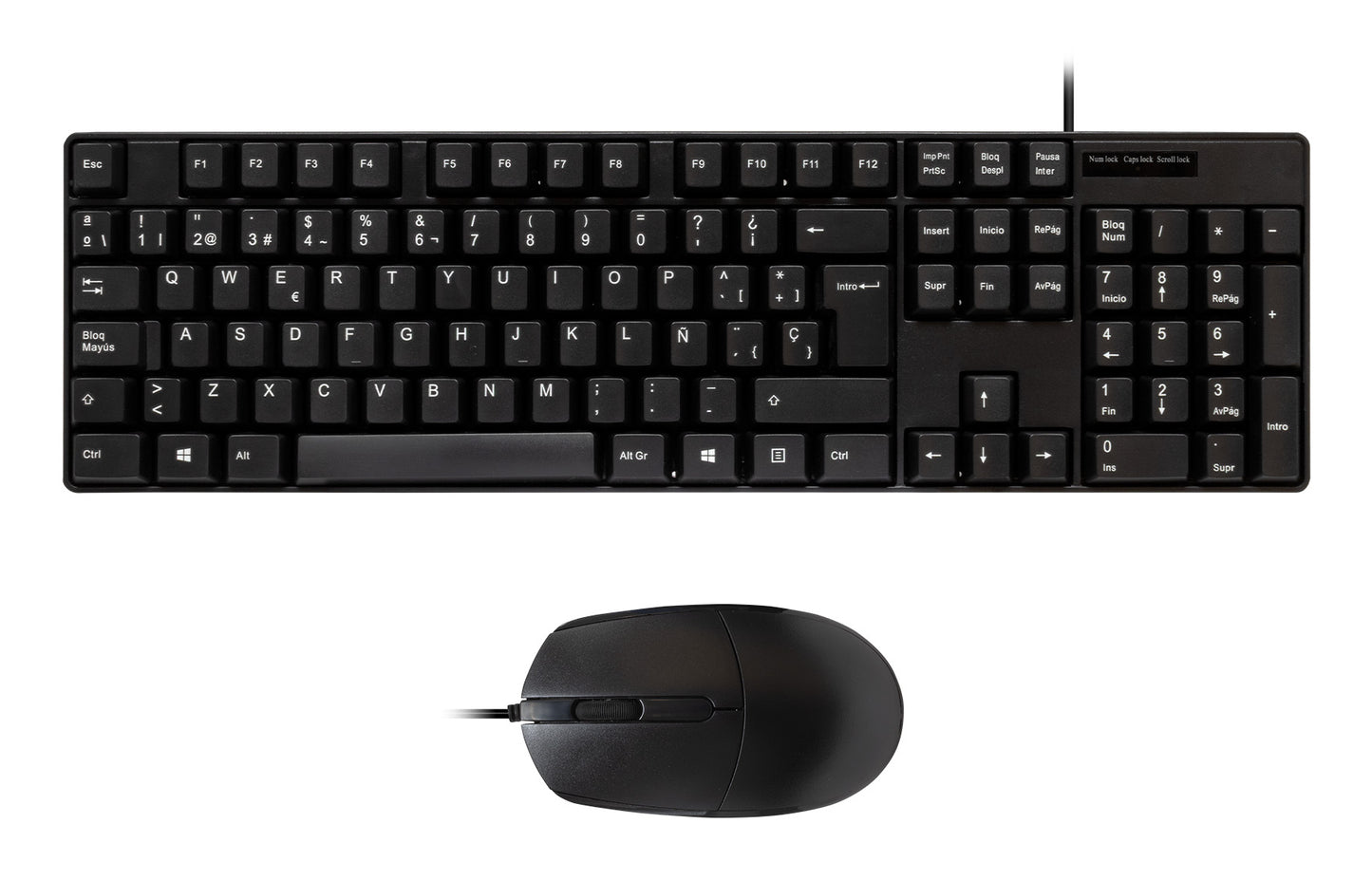 Teclado+Ratón UNYKA OEM USB 1200dpi Negro (UK50545)