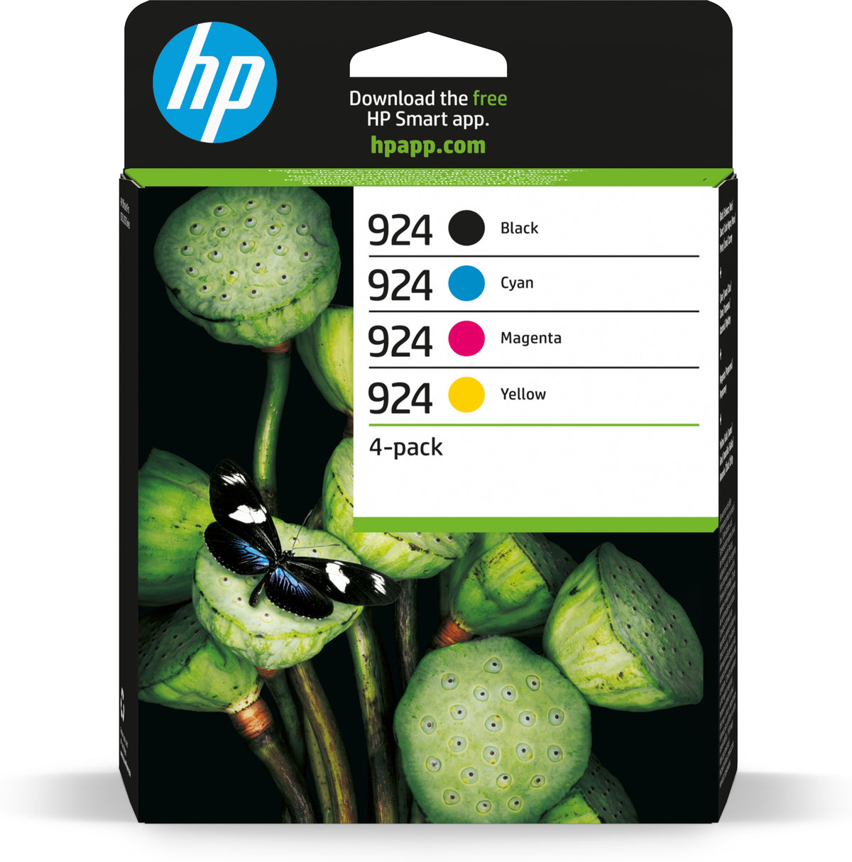 HP 924 Pack de 4 Cartuchos de Tinta Originales - 6C3Z1NE. 1x 500 Paginas / 3x 400Paginas