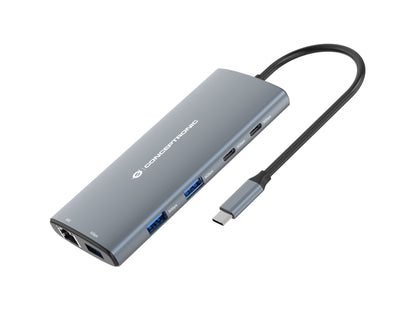 Adaptador CONCEPTRONIC 9en1 USB-C 3.0 Negro (DONN06G)