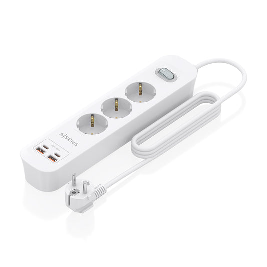 Regleta Aisens 3Tomas 2Usb-C 2Usb-A (ASPS-2A2C10-W)