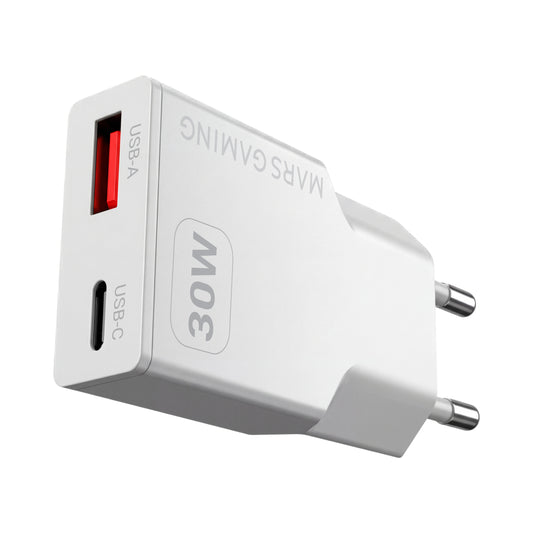 Mars Gaming 30W USB-A/C Wall Charger White (MDGAN30W)