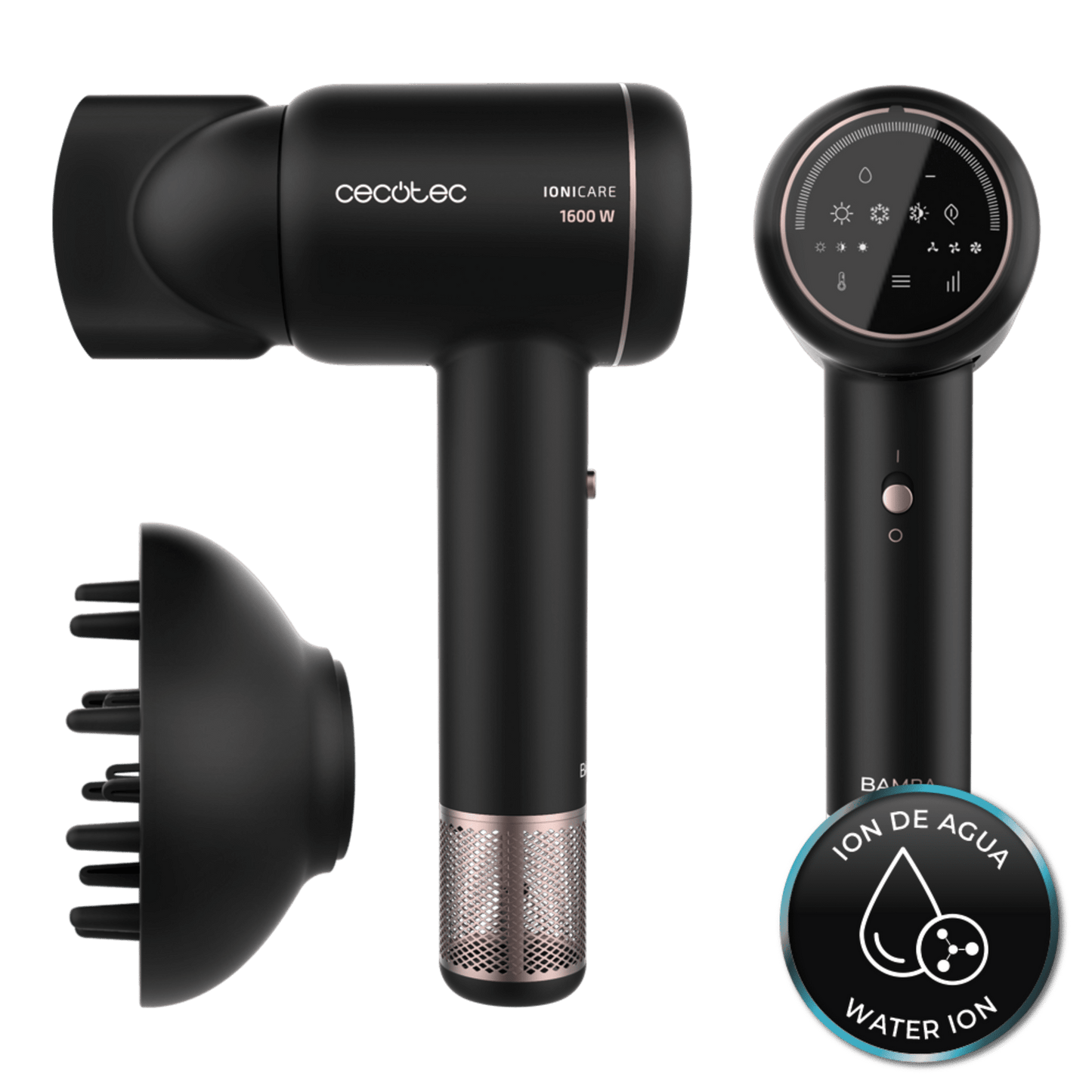 CECOTEC Bamba IoniCare RockStar Black Hair Dryer (04400)