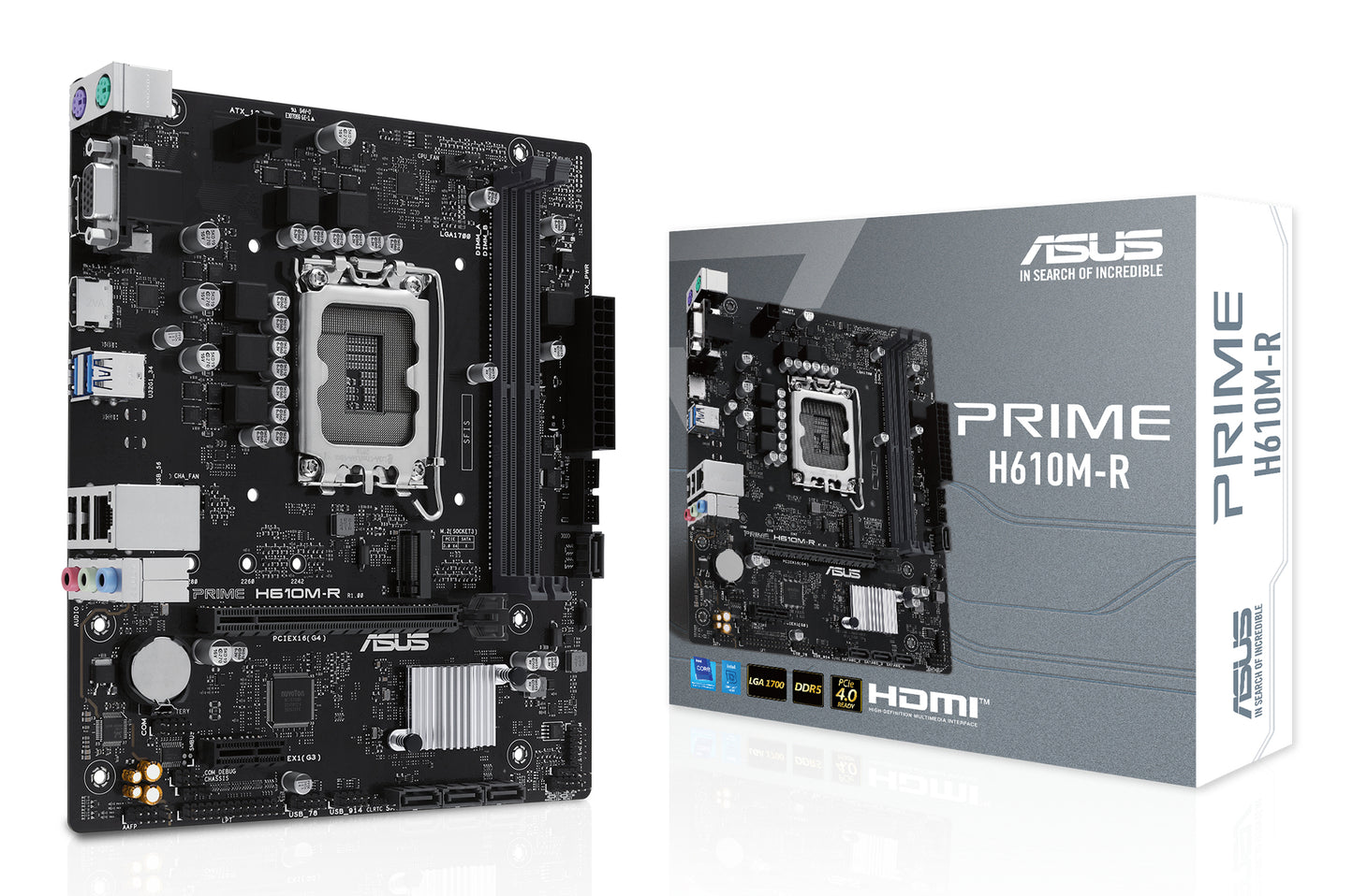 ASUS PRIME H610M-R-SI: (1700) 2DDR5 HDMI VGA mATX