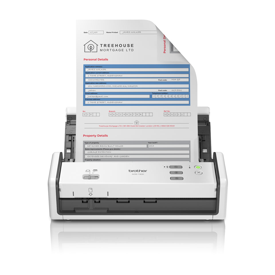 Escaner Brother Documental ADS-1300 A4 USB 2.0-3.0 Duplex
