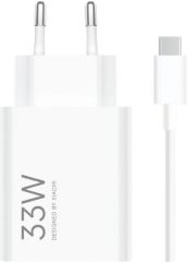 Cargador de pared a USB-A 33w + cable identificacion inteligente de dispositivos color blanco