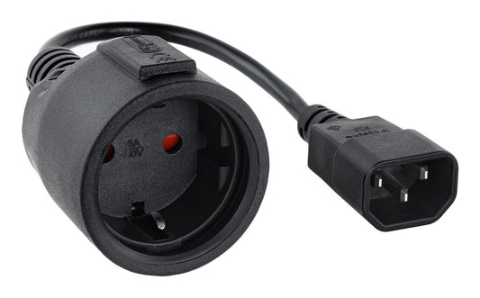 Nanocable C14/M to CEE7/H 50cm Black (10.22.0902)