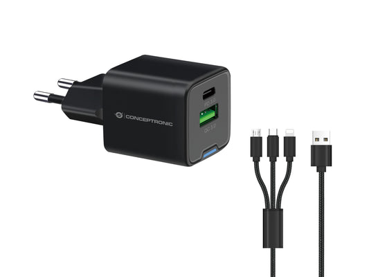 CONCEPTRONIC USB-A/C GaN 33W Wall Charger (ALTHEA16B)