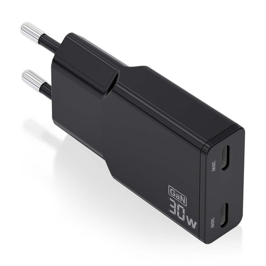 AISENS Wall Charger 2USB-C 30W Black (ASCH-30W2P049-BK)
