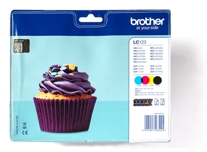 BROTHER Ink Pack Black/Tricolor (LC123VALBP)