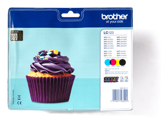 BROTHER Ink Pack Black/Tricolor (LC123VALBP)