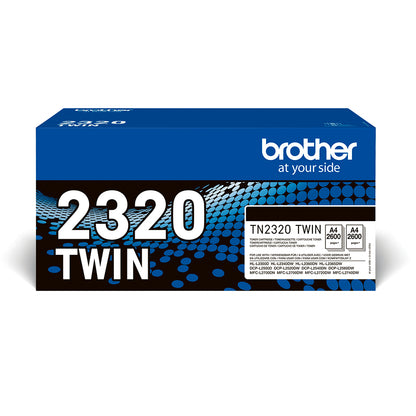 Brother TN2320 Black Twin Pack Original Toner Cartridges - TN2320TWIN. 2x 2,600 Pages