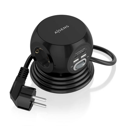 Regleta AISENS 3Schuko 4USB Interruptor(ASPS-2A2C05-BK)