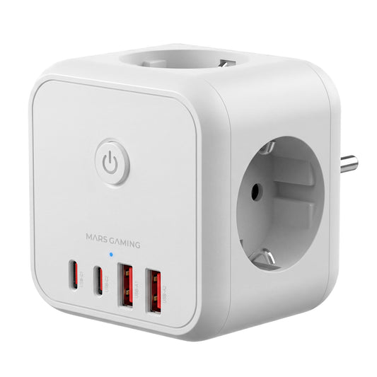 Cargador Mars Gaming 3Schuko 2USB-A 2USB-C