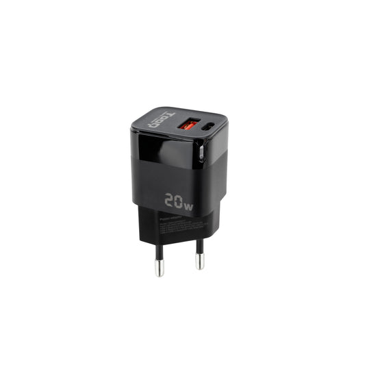 TooQ 20W Wall Charger 1USB 1USB-C Black (TQWC-QCPD20)