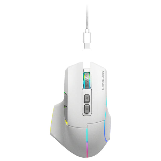 Mars Gaming RGB RF/BT/USB-A Mouse White (MMWVECTORW)