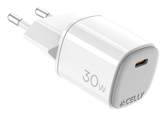 CELLY Wall Charger 1USB-C 30W White (UPTC1USBC30WWH)