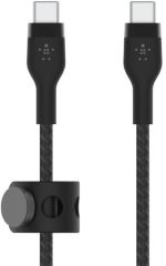 Cable desde USB-C macho a USB-C macho longitud 1 metro exterior de doble trenzado compatible con USB-C pd incluye correa magnetica y placa de metal que facilitan la organizacion y recogida optimas color negro.