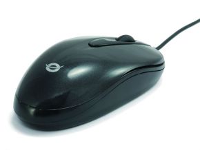 Raton con cable USB optico ambidiestro negro
