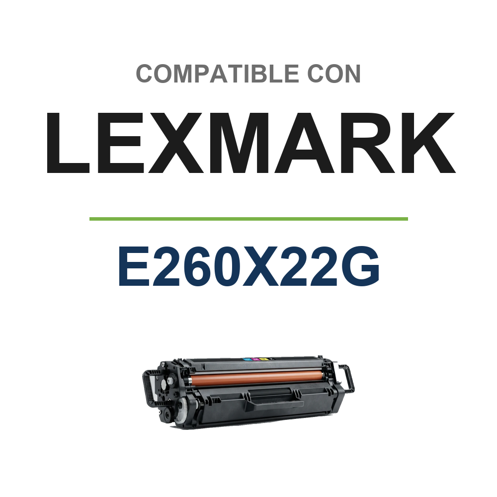 Lexmark E260X22G Negro Cartucho de Toner Generico. (XLE260DC) compatible con Lexmark E260X22G