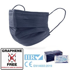 Mascarillas quirurgicas 3 capas iir club nautico pack 50 unidades azul marino