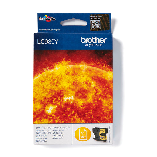 Brother LC980 Amarillo Cartucho de Tinta Original - LC980Y. 260 Paginas
