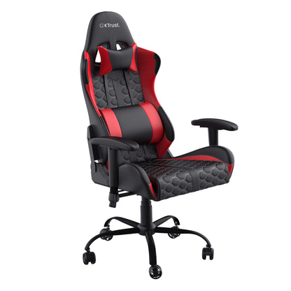 Trust silla gaming gtx 708 resto negro con detalles rojo elevador de gas clase 4 ajustable entre 90 y 180 giratoria 360 soporta 150kg (24217)