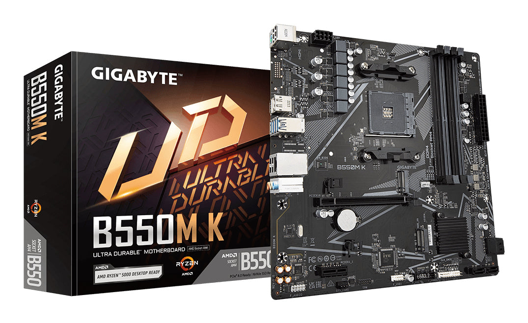 GIGABYTE B550M K:(AM4) 4DDR4 HDMI DP RJ45 mATX