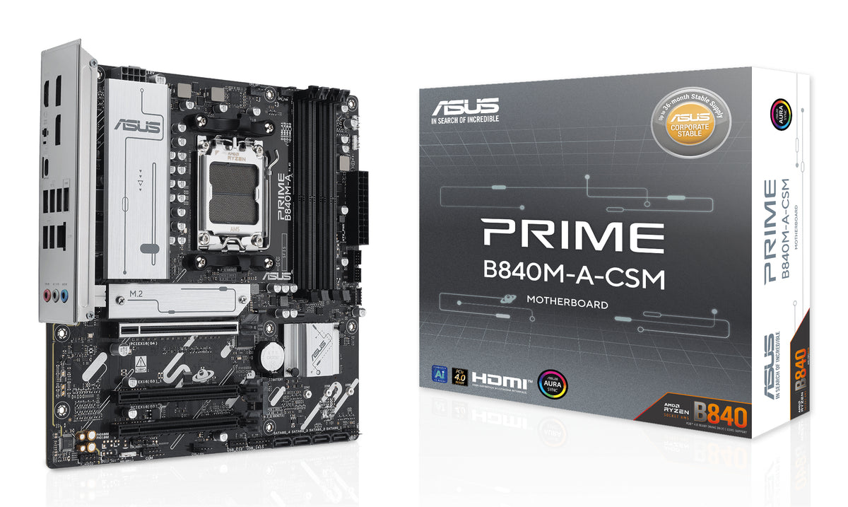 ASUS PRIME B840M-A-CSM: (AM5) 4DDR5 4SATA6 Usb-C HDMI (90MB1J10-M0EAYC)