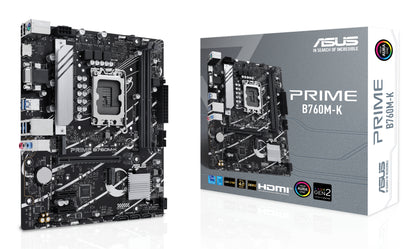 ASUS PRIME B760M-K: (1700) 2DDR5 VGA HDMI RJ45 mATX