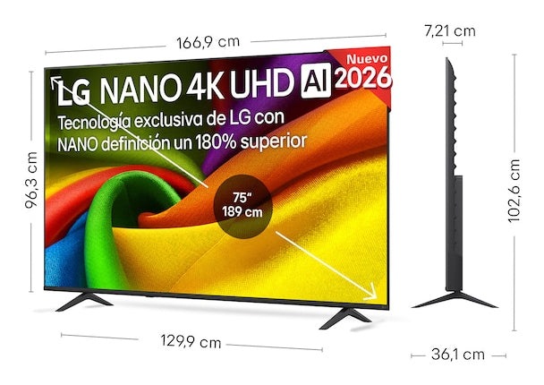 TV LG 75" Nano 4K AI Smart TV WiFi WebOS (75NU850B6LA)