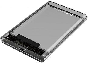 Caja externa para disco 2.5' SATA USB 3.0 sin tornillos transparente
