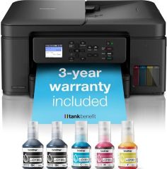 Impresora multifuccion tinta dcp-t780dw tankbenefit con deposito de tinta a4 1200 x 6000 dpi imprime hasta 16 ppm impresion duplex WIFI 5 ghz y USB bandeja de entrada de papel 150 hojas ADF 20 hojas volumen mensual hasta 1000 paginas