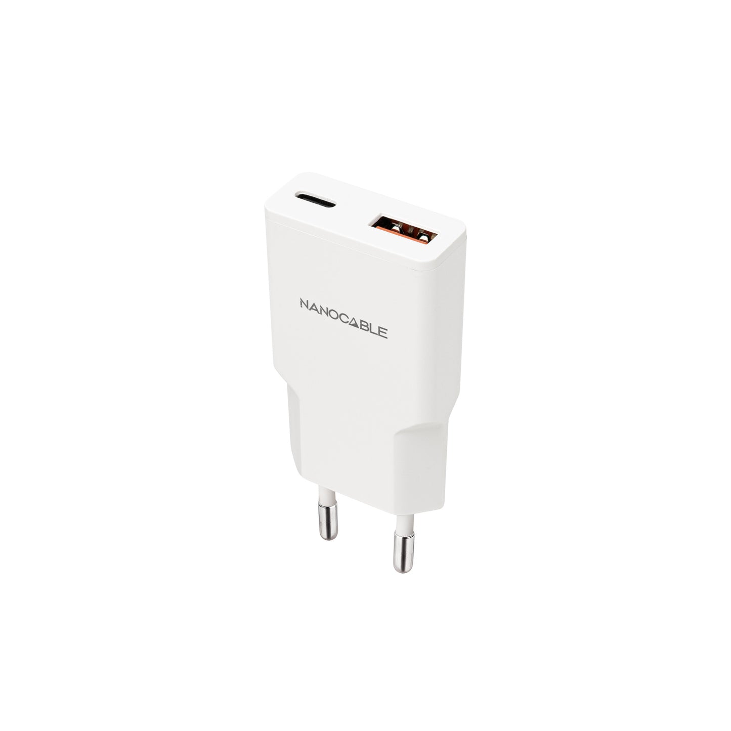 Cargador Nanocable USB-A/USB-C 30W Blanco (10.10.2028)