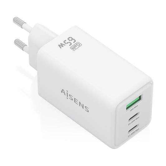AISENS 65W 2xUSB-C 1xUSB-A Charger (ASCH-65W3P072-W)