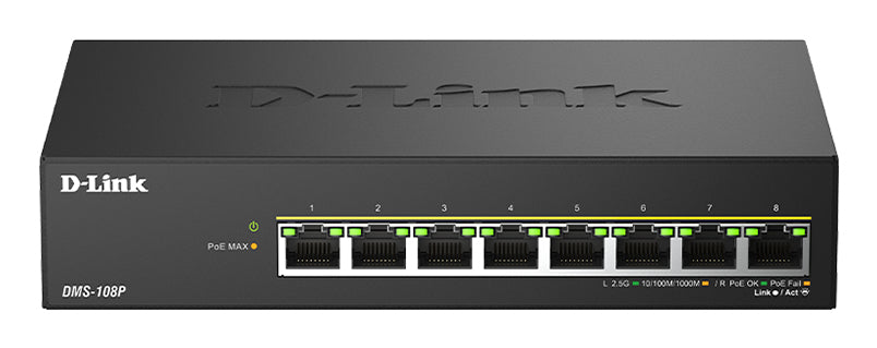 D-Link 8xRJ45 PoE 290W Black Switch (DMS-108P/E)