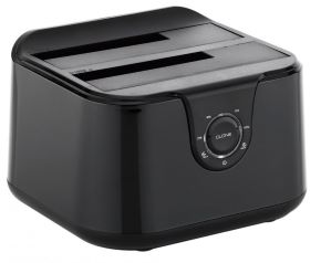 Caja externa base dock USB 3.2 tipo c para discos SATA de 2.5' y 3.5' hasta 32tb con funcion de clonacion sin conexin a PC