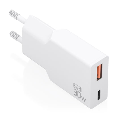Cargador Pared AISENS GaN 30W USB-A/C Blanco(A110-1002)