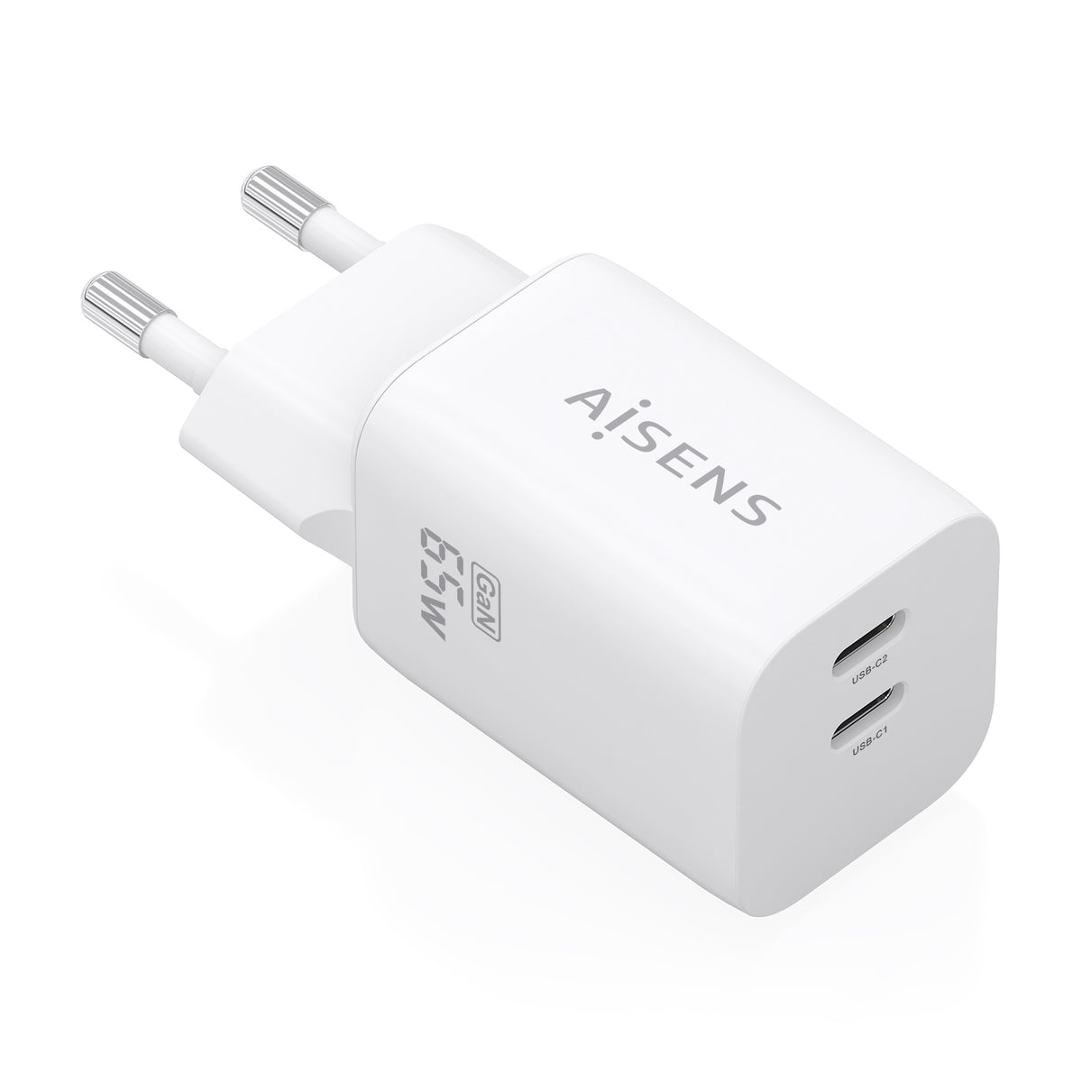Cargador de Pared AISENS 65W 2xUSB-C Blanco