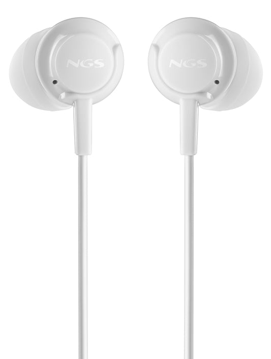 HEADPHONES + MICROPHONE NGS DRIFT IN EAR JACK 3.5MM WHITE