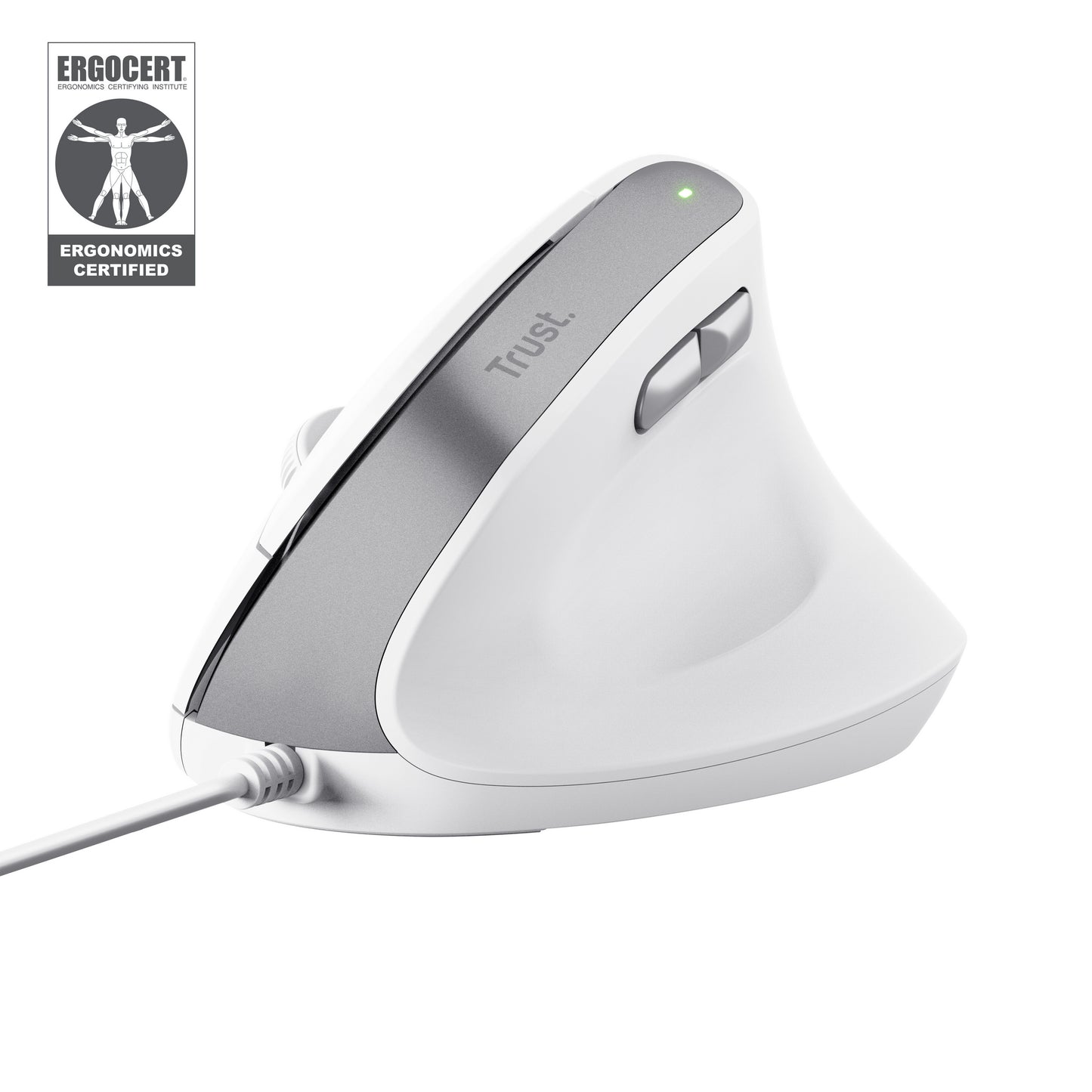 Ratón Vertical Trust Bayo II Óptico USB-A Blanco(25397)