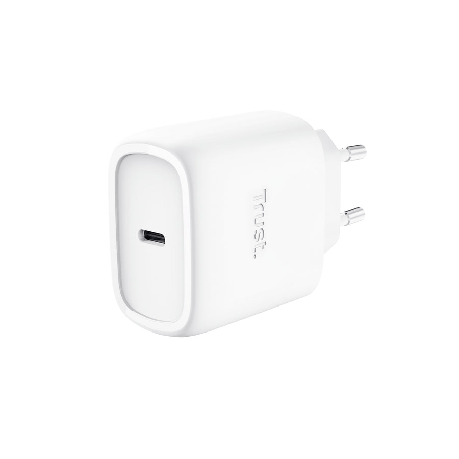 Cargador Pared Trust Maxo GaN 45W 1USB-C Blanco (25522)